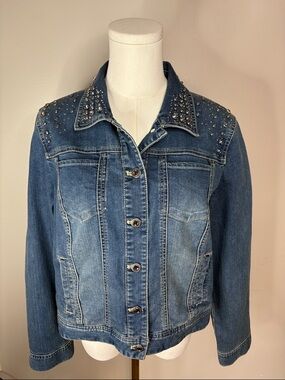 Vintage Chico's Platinum Blue Denim Jacket
